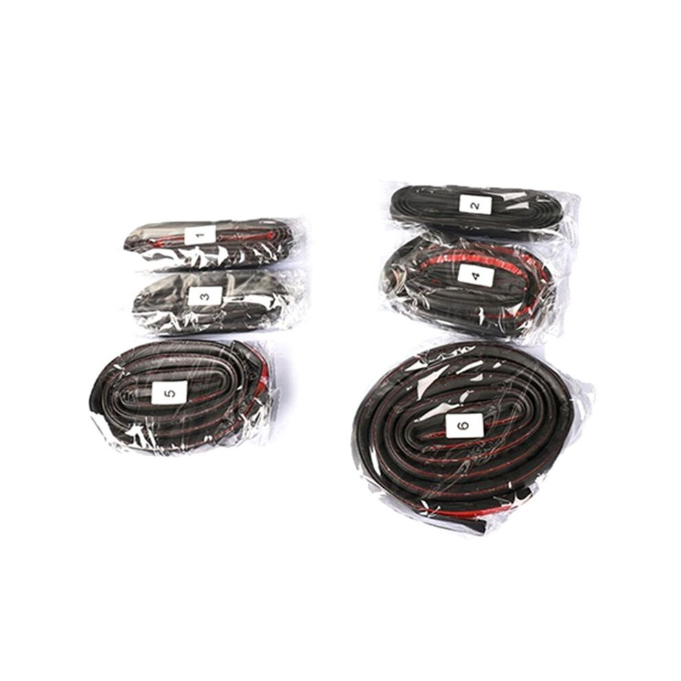 6Pcs Rubber Auto Door Seal Strips Kit Soundproof Noise Reduction For Model S Whole Car Sealing Trim Tape 6034021316011