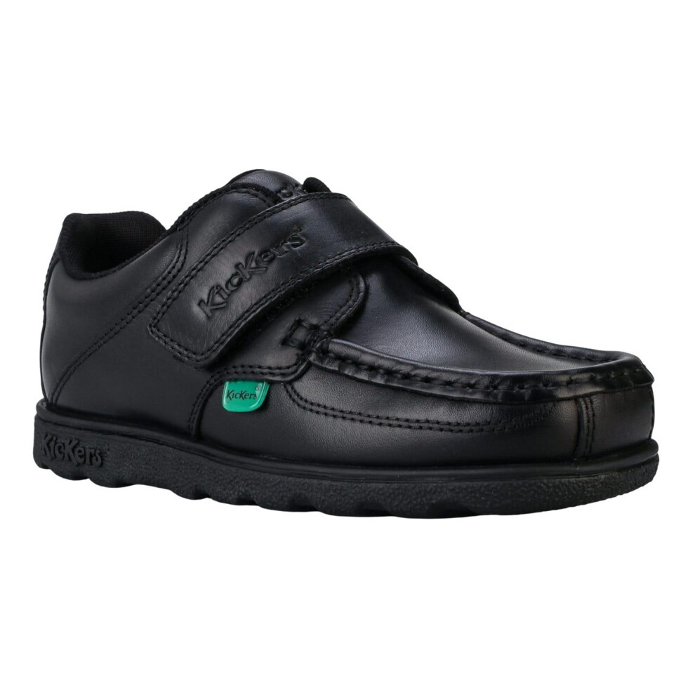 Kickers Boys Fragma Lo Leather Straps Shoes Black