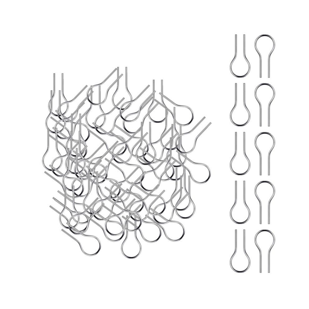 100 Pieces High Temperature Nichrome Wire Jump Rings R Shaped Hanging Burning Needle Nichrome Hooks For Hobbyists 4712745024925
