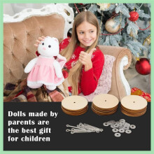 10 Sets Doll Joint Connectors Cotter Pin Joints and Wooden Fibreboard Disks Movable Engage Bolt Dolls Accessories, 50mm
