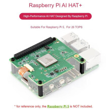 For Raspberry Pi 5 AI HAT+, 26 Tops Hailo-8 AI Accelerator Module with Active Radiator Aluminum Alloy Case