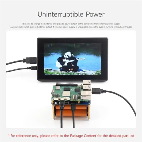 UPS HAT (E) for Raspberry Pi 5/4B/3B+, Bi-Directional Fast Charging, 5V 6A Output, Pogo Pins Connector 2