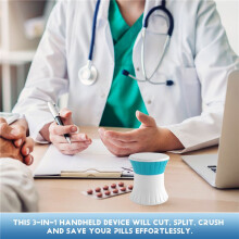 Pill Crusher Cutter Splitter Grinder - [3 w 1] - Pill Crusher Pulverizer - Obcinacz do Tabletek z MałYm Pojemnikiem na PigułKi