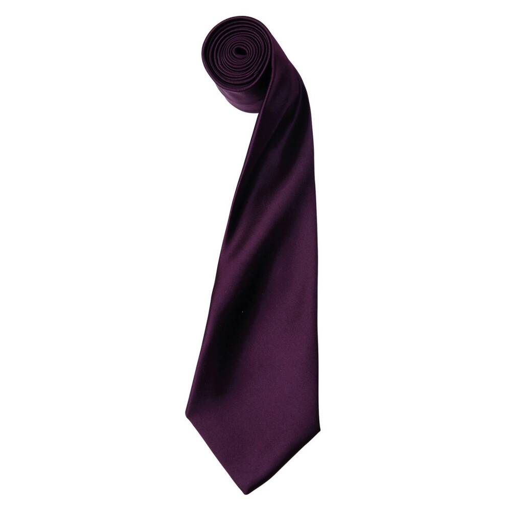 Premier (One Size, Aubergine) Unisex Adult Colours Satin Tie