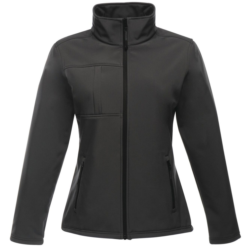 (12, Seal Grey/Black) Regatta Womens/Ladies Octagon II Waterproof Soft Shell Jacket
