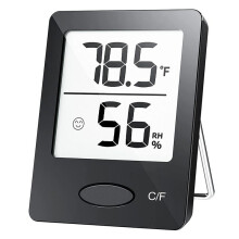Inomhushygrometertermometer, Rumstermometer med Stor LCD-SkäRm, FuktighetsmäTare för Hemmakontor Svart