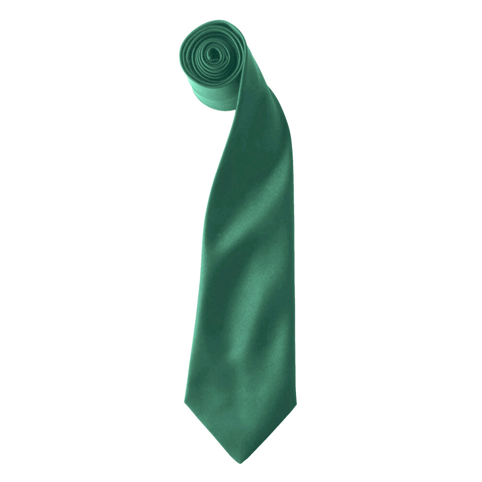 Premier (One Size, Emerald) Colours Mens Satin Clip Tie (Pack Of 2)