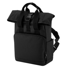 (One Size, Black) Bagbase Mini Recycled Twin Handle Backpack