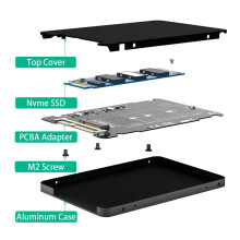 2-In-1 M.2 NVME PCI-E / NGFF SSD to U.2 SFF-8639 Combo Adapter for Desktop PC