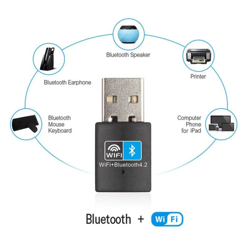 USB Wifi -Compatible Adapter V4.2 Wireless Network Card Wifi Antenna Transmitter PC Lan Internet Receiver 1