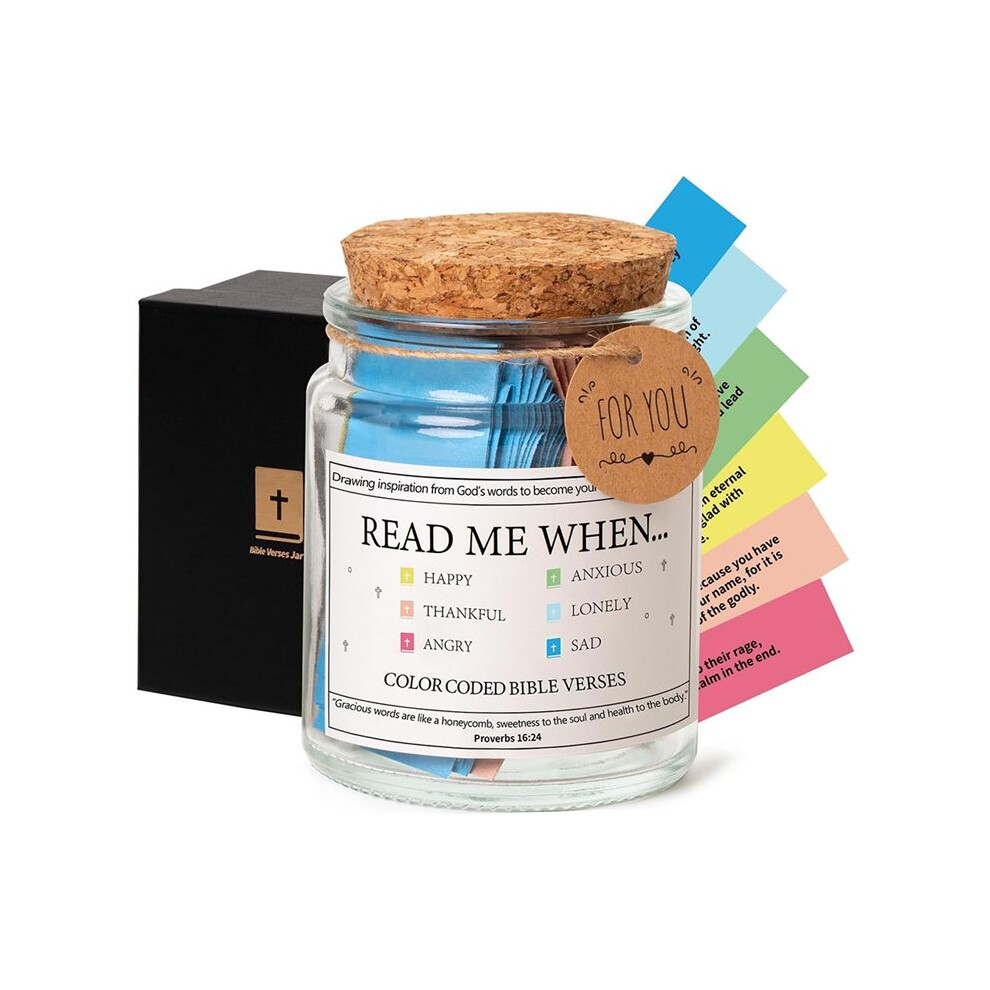 Bible Verses In A Jar,Read Me When Bible Verses Jar For Emotions And Feelings,Glass Scripture Prayer Jar With Coloring A 4713970171668