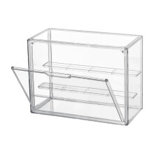 Vitrina de Acrílico Transparente, Estante de Exhibición de 3 Niveles, Vitrina de Protección Apilable con Puerta Magnética para Figuras de Acción