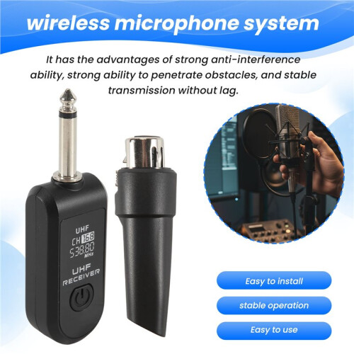 Wireless Audio Transmission Receiver and Transmitter System Professional Wireless Guitar XLR Transmitter and Receiver 1