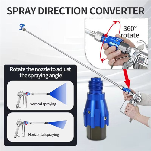 Airless Paint Sprayer 360 Degree Fan Pivot Rotation Universal Adapter Swivel Extension Controller Rotate Different Angle 1
