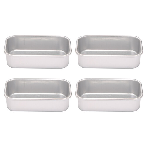 4Pcs Aluminum Alloy Loaf Tin Rectangular Non-Stick Bread Mould Bread Loaf Pans Baking Tools Kitchen Dining Bar Supplies