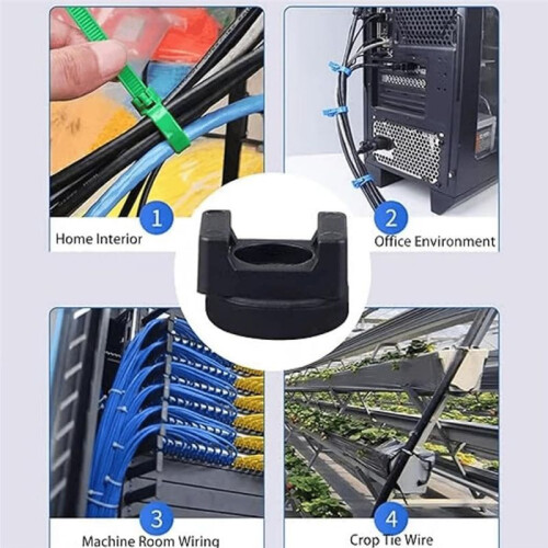 12PCS Magnetic Cable Tie Holders, Flexible Nylon Zip Ties, Button , for Home Office Workshop Garage Use 2