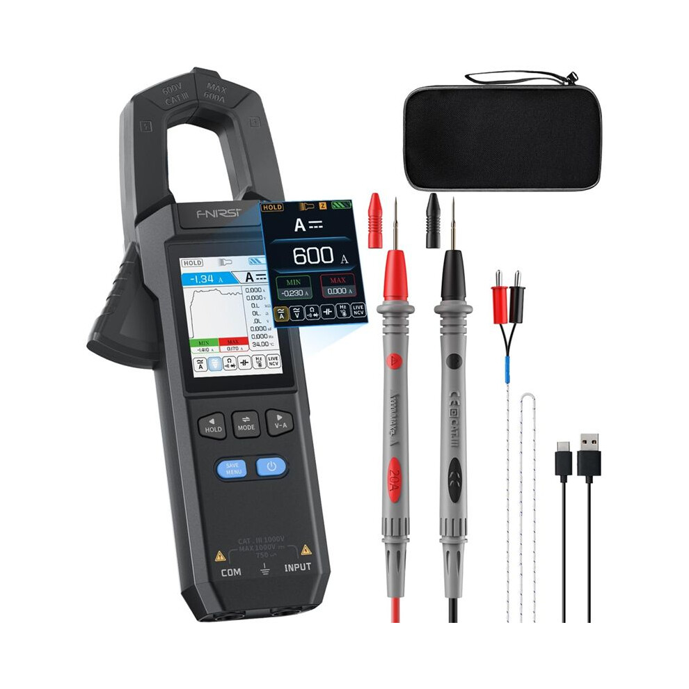 Dmc-100 Digital Clamp Meter 9999 Count Trms Multimeter, 600A Curve Recording Rechargeable Amplifier Meter, 6031271089313