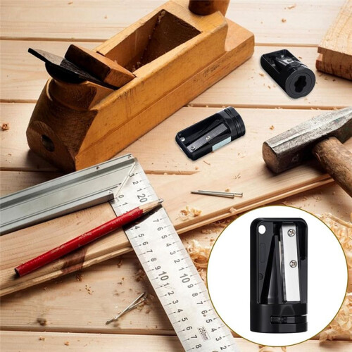 3 Pack Carpenter Pencil Sharpener, Manual Portable Woodworking Sharpens, Contractor Pencil Sharpener, Black 2