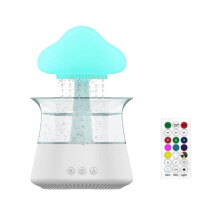 Rain Cloud Humidifier USB Night Light for Room Office AromaDiffuser Water Drop Sound with Remote Control Humidifier-A