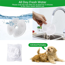 8PCS Cat Water Fountain Filters for Ultra Silent Cat Fountain 67oz/2L with Pre-Filter Sponges for Pet Water Fountain