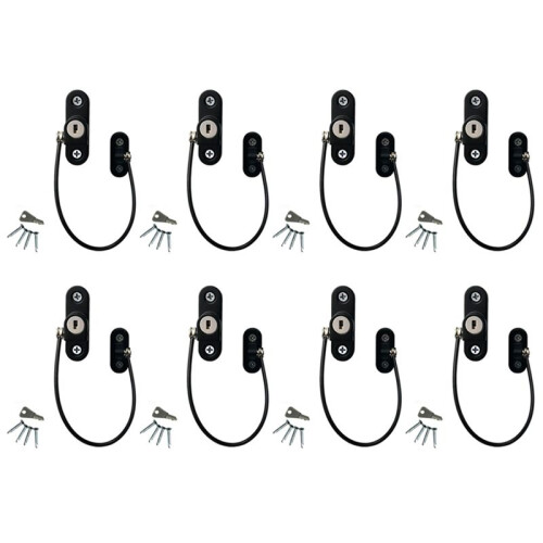 8PCS Child Protection Window Restrictor Adjustable Window Lock Child Safety Stopper Falling Prevention Security Locks-A