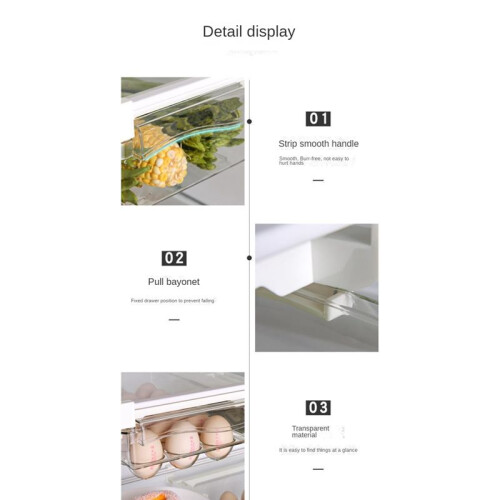 Fridge Organizer Egg Refrigerator Storage Rack Under-Shelf Refrigerator Drawer Box Fresh-Keeping Kitchen Organizer B 1