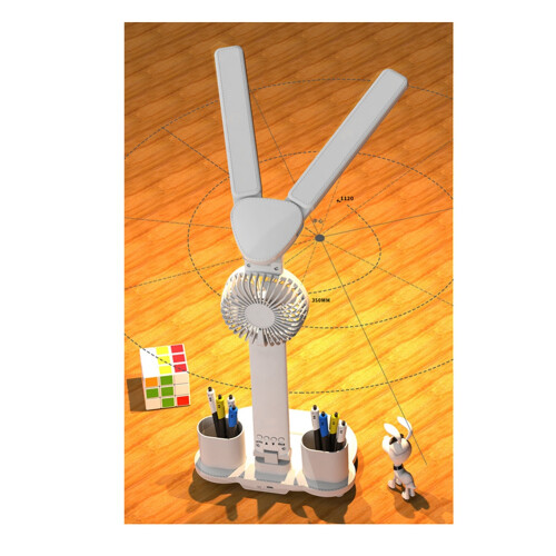 Rechargeable Table Lamp for Study, Desk Lamp Reading Light Led Table Light with Fan, Led Clock Dispaly Reading Lamp 2