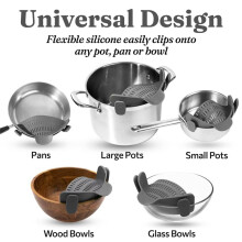 Silicone Strainer Clip Pan Drain Rack Bowl Funnel Rice Pasta Vegetable Washing Kitchen Accessories for Tm5 Tm6