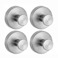 4PCS Suction Cup Hooks for Shower Wall No Drill Hook Removable Reusable Towel Hooks for Kitchen Glass Door Window Silver
