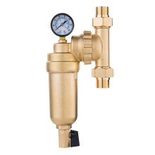 360 Degree Universal Rotating Valve Filter Whole House Central Filter Reusable Sediment Water Filter Nickel-Plated,C
