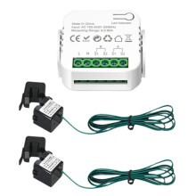 Tuya WiFi Meter Digitale Energiemeter 80A Stroomtransformator Zonne-PV Stroomproductie Verbruiksmonitor 2CT