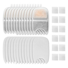 12 Set Utbytesfilter och Svampar för 135 Fl Oz/4L Kattvattenfontänfilter Trippelfiltrering Husdjursfontänfilter