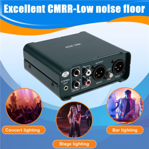 Stereo Audio Noise Isolator Signal Filter Unbalanced and Balanced Multi-Interface Mixer Noise Elimination 2