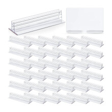 50 Pack Plastic Gripper Sign Holder with Adhesive, Removable Adhesive Base Sign Holders for Retail Wall Display