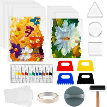 Gel Printing Plate Kit, Complete Printmaking Set, Paint Scraper and Essential Tools for Mixed Media Art Card Making