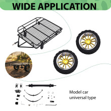 RC Remote Control Toy Metal Simulation Trailer Frame for 1/10 -4 TRX4 Axial SCX10 SCX10 II SCX10 III Black