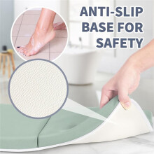 Bath Kneeler and Elbow Rest Pad Set , Baby Bath Kneeler Pads, Anti-Slip Cozy Knee & Arm Support Bathtub Mat Green