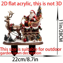 Acrylic Garden Stakes Christmas 2D Acrylic Yard Art Decorative Reindeer Stakes Holiday Lawn Decor for Fences Landscape