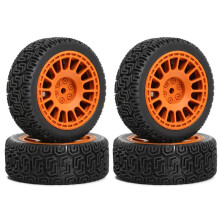 4pcs 68mm Rally-Tires Rubber Tire Wheel Tyre for XV01 XV02 TT01 TT02 PTG-2 1/10 RC Racing Car Upgrade Parts Orange