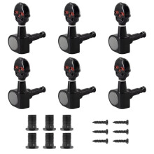 6 Clavijas de Afinación de Guitarra con Cabeza de Calavera, Clavijas de Afinación de Metal, Piezas de Repuesto para Guitarra Eléctrica 6R