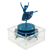 Rotating Music Box DIY Electronic Kit Ballerina Girl Music Box with RGB LED Rotating Design for DIY Welding Practice