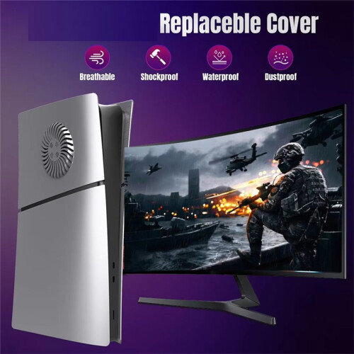 Cover Plates Hard Shell Dustproof Protective Shell with Cooling Vent for PS5 Slim  5 Slim Digital Console B 1