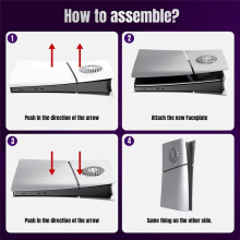 Cover Plates Hard Shell Dustproof Protective Shell with Cooling Vent for PS5 Slim 5 Slim Digital Console B