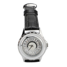 Orologio con quadrante in strass 28mAh, 37.3mm, Argento/Nero