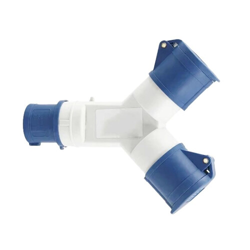 Y-Type Industrial Plug IP44 Waterproof 3Pin 16A Multi-Function Two-Way Connector Branch Socket Three-Phase Power 2
