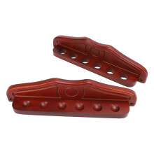 Wall Mounted Pool Cue Rack 6 Hole Wood Wine Red for Game Room