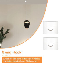 10St Krok för TakhäNgande Ljus, DIY-Lampa HäNgande Elektrisk TråD Kabel Sladd Ljuskrona Fixtur HåRdvara Krok Vit