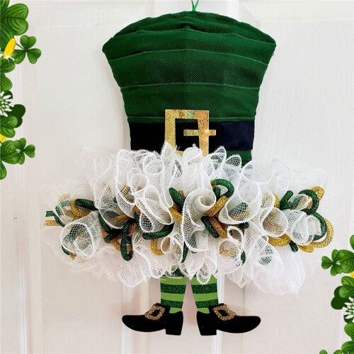 4 Roll St. Patrick'S Day  Mesh Ribbon, Verde Branco Wired  Ribbon 10 Polegadas X 30 PéS  Deco Mesh Ribbon 2