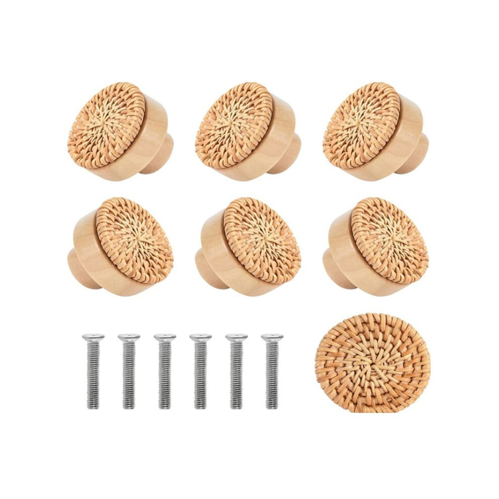 10Pcs Wooden Handles Beech Rattan Drawer Knobs Furniture Handle Kitchen Cupboard Door Handle Dresser Pulls,30Mm 6031329032711