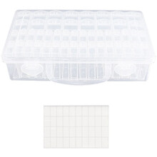 Caja de Almacenamiento de 48 Compartimentos Organizador de Cuentas de Semillas Transparentes PequeñO Contenedor ExtraíBle con Tapa para Pintura de